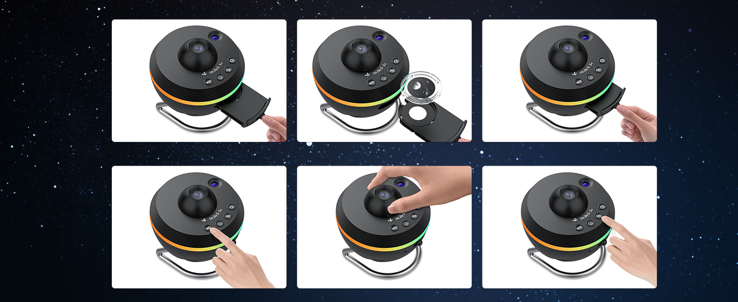 Проєктор зоряного неба Sternenhimmel: Галактика, планетарій, нічник для дітей та дорослих - чорний