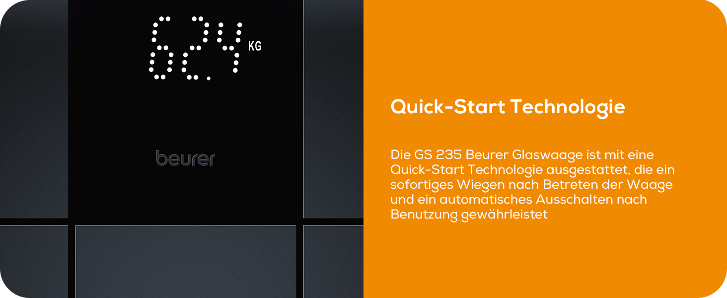 Скляні ваги Beurer GS 235, цифрові ваги для ванної кімнати з чарівним дисплеєм, протиковзка поверхня матової плитки, автоматичне ввімкнення та вимкнення, чорний