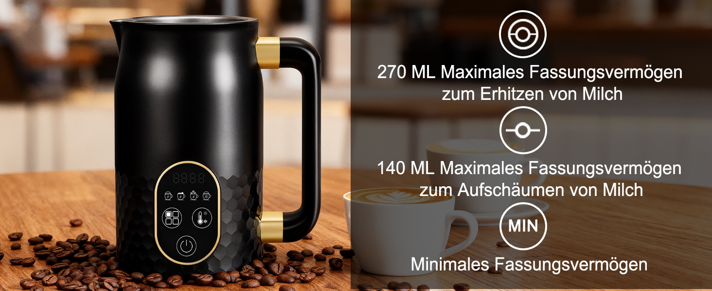 Електричний піноутворювач молока 4-в-1 з контролем температури для капучино та лате