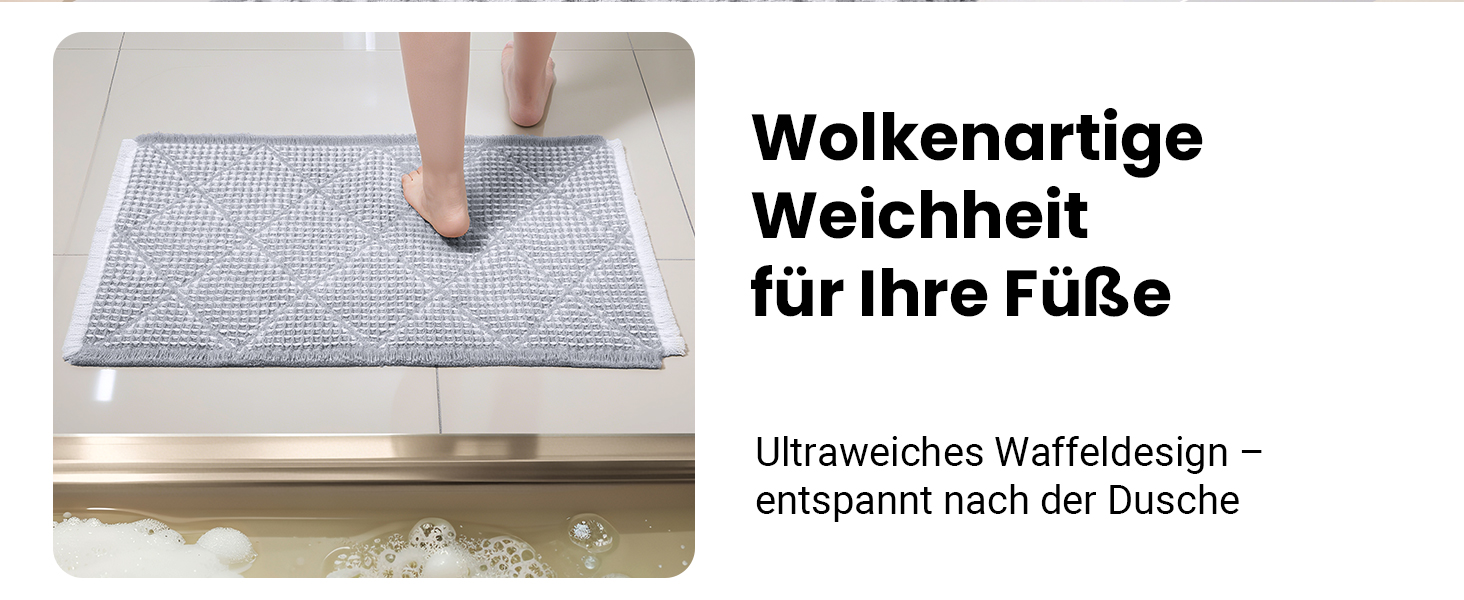 Набір килимків для ванної кімнати 2 шт. Boho стиль, сірий колір, 51x120 см + 46x77 см, нековзкі, для ванної та пральні