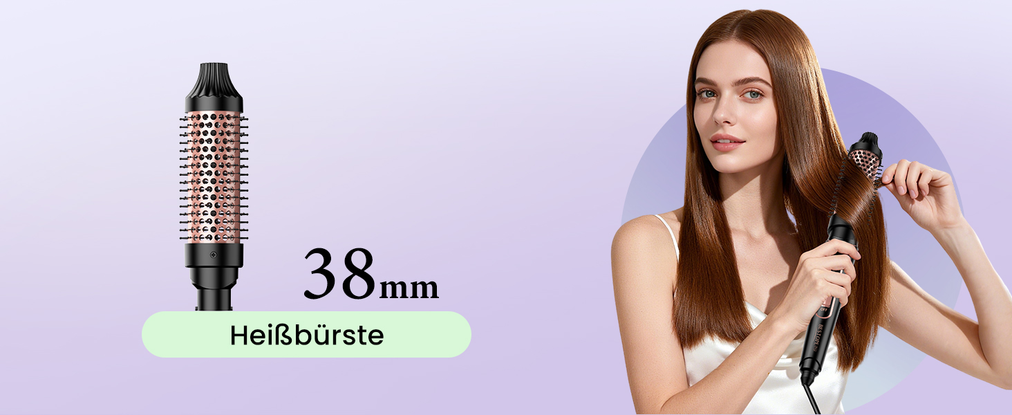 Набір для створення локонів BESTOPE PRO 5 в 1 з LED-дисплеєм: 3 насадки, регулювання температури, рукавичка, кліпси, рожеве золото