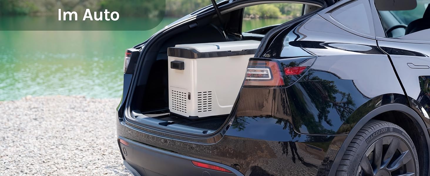 Автомобільний холодильник WOLTU 30л, електричний 12/230V, двозонний, для авто, пляжу, пікніка - білий + адаптер