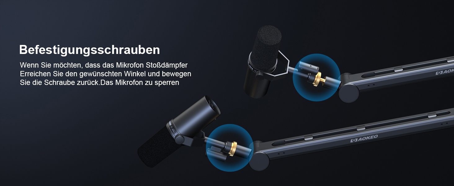 Стійка-тримач для мікрофона Aokeo AK-58 низькопрофільна, для HyperX QuadCast, SoloCast, Elgato Wave, Shure SM7B, Blue Yeti, Blue Snowball