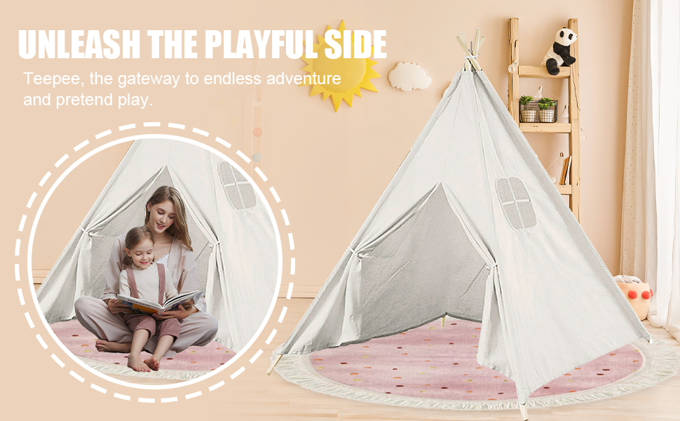 Дитячий намет-типі для гри, намет-типі для дітей з вікном, індіанський намет-типі для дому та вулиці, ігровий будиночок