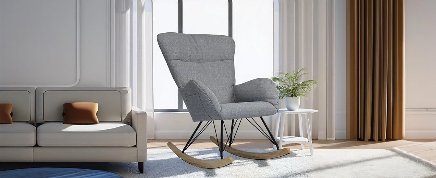 Шоукель-крісло Vielllliving для спальні, 150 кг, темно-сірий, Garu, 93.5x100x55 см