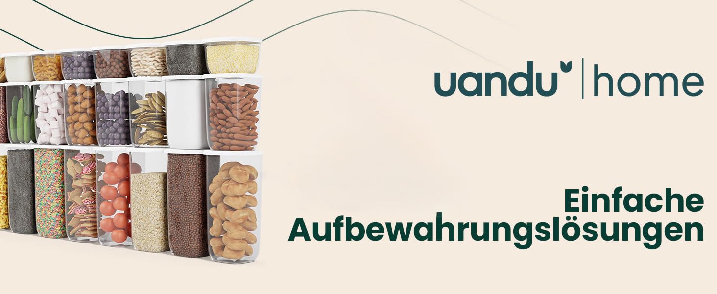 Набір банок для зберігання uandu 12 шт. Герметичний Не містить бісфенолу А Органайзер для сухого корму на кухні