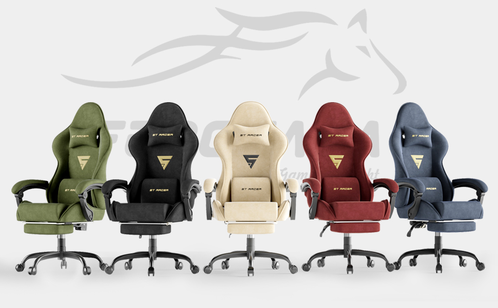 Крісло геймінгове Ferghana з підголівником та підставкою для ніг, сталево-синій колір. Зручне крісло для геймерів та офісу.