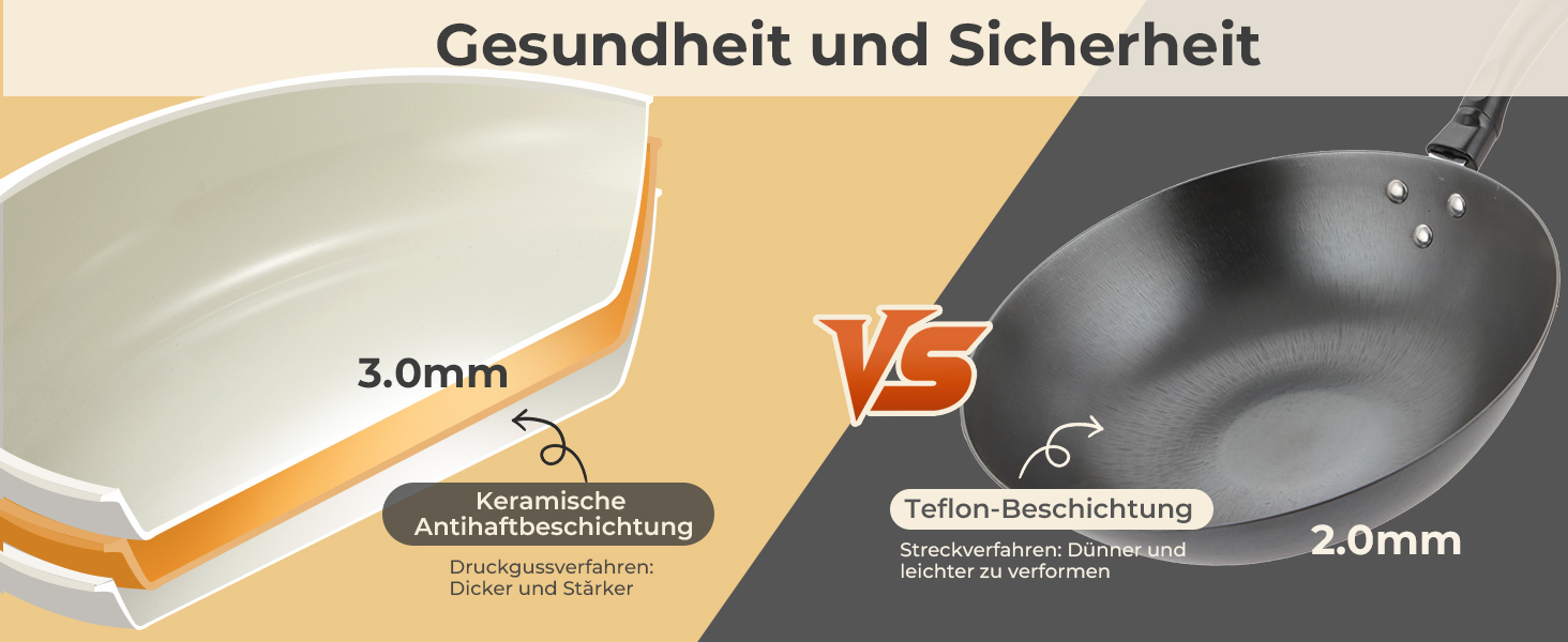 Набір посуду 17 предметів з антипригарним покриттям, індукційний, з керамічним покриттям, сумісний з духовкою, безпечний для миття в посудомийній машині, без PFOA/PFOS