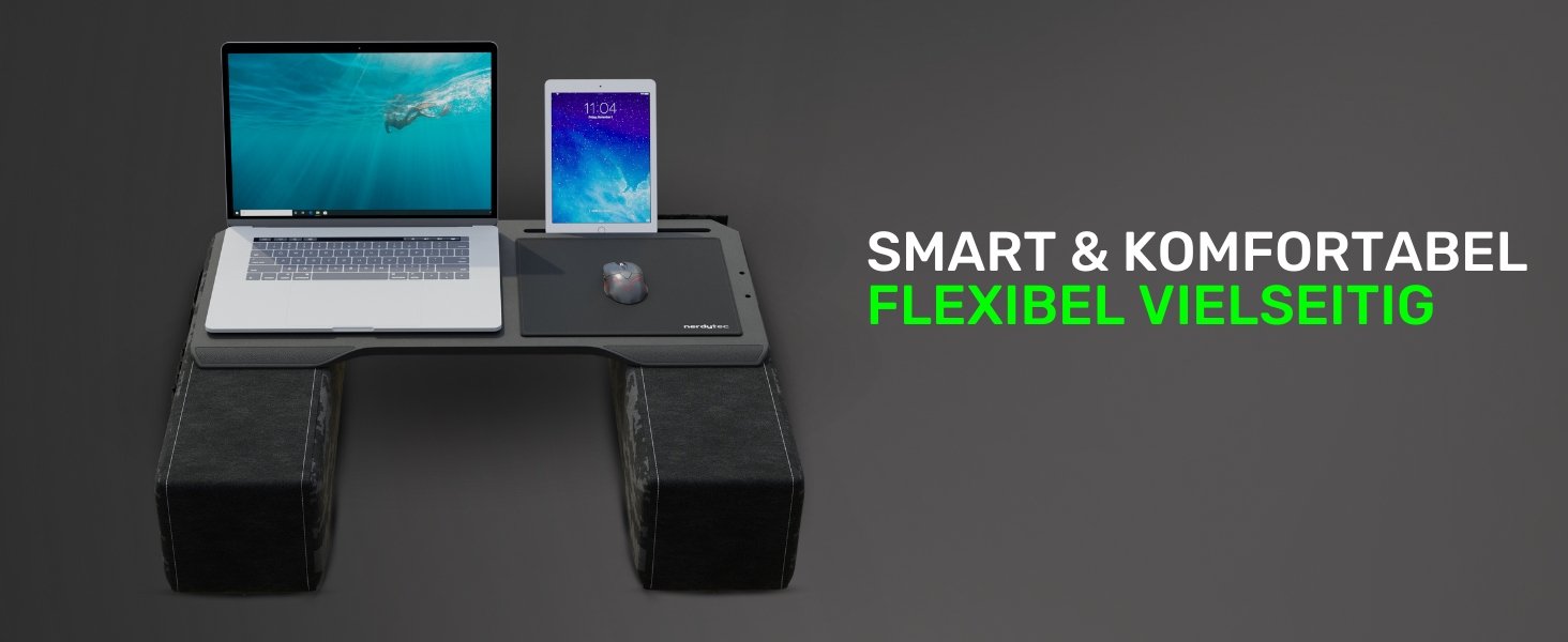 Couchmaster CYBOT: ергономічний столик для ноутбука на диван, софу та ліжко. Широкий столик для ноутбука та бездротових аксесуарів