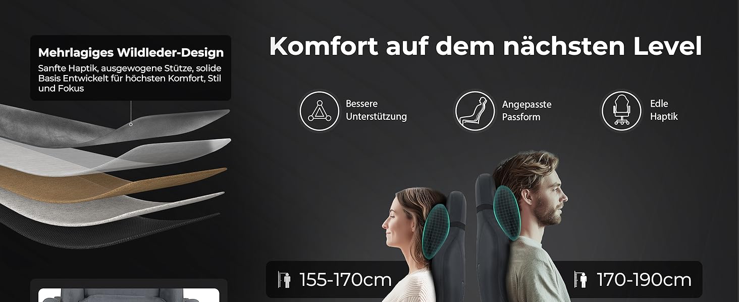 Ігрове крісло Dowinx з масажем попереку, регульованою підголівником, потовщеним сидінням, висувною підніжкою, регульованими підлокітниками, мікрофібровим велюром, нахилом 160°, темно-сіре