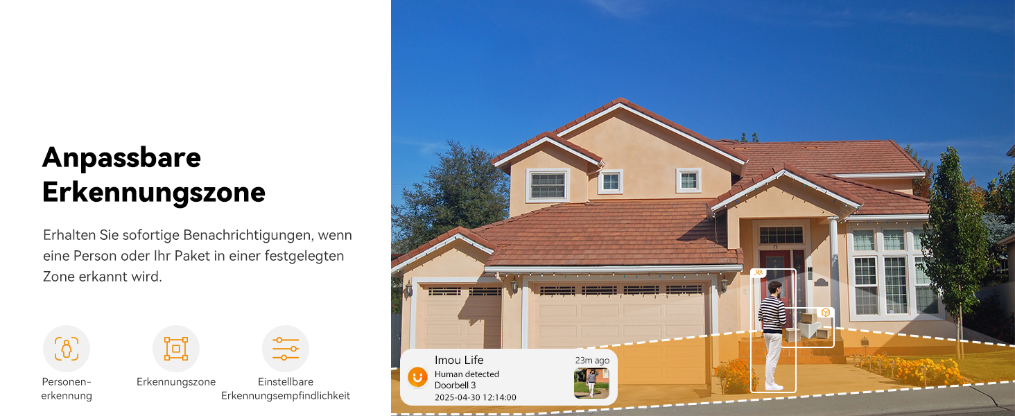 Відеодзвінок Imou DB3 KIT 4MP Panoramic, 2K+ WiFi, нічне бачення 5м, розпізнавання пакунків AI, двосторонній зв'язок