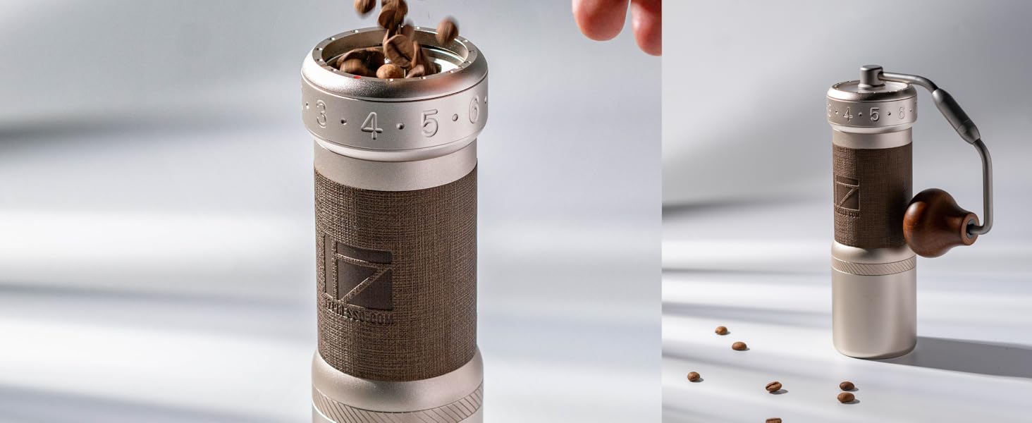 Кавомолка ручна 1Zpresso K-Ultra Eisengrau з конічним жорном з нержавіючої сталі, інтуїтивним налаштуванням та контейнером 40г, у кейсі