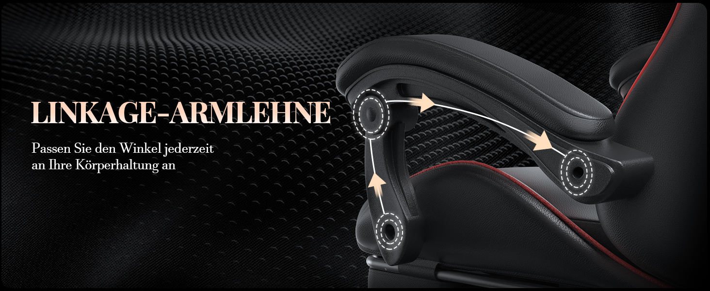 Ігровий крісло Bigzzia з масажем та підставкою для ніг, ергономічне, регульована спинка 90-135°, з подушками для голови та попереку (Червоний)