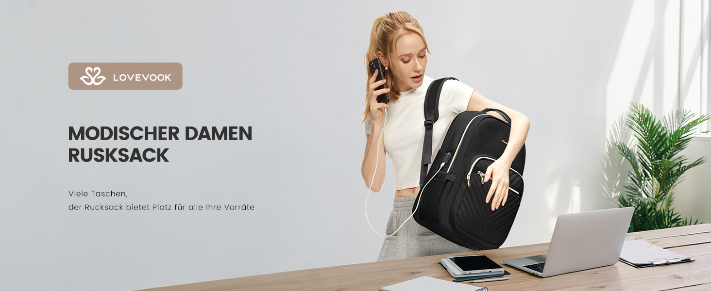 LOVEVOOK Рюкзак для жінок, великий, 15.6 дюймів, для ноутбука, водонепроникний, шкільний, для дівчаток-підлітків, чорний, елегантний, для роботи, для школи, університету, подорожей, 15.6 дюймів, A-чорний