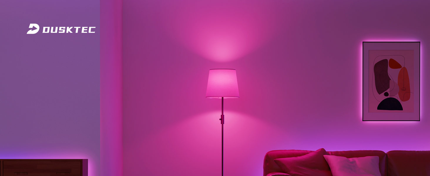 Світлодіодна торшер DUSKTEC RGB для вітальні, смарт-лампа з димером, керування через APP, тепле та холодне біле світло, 10W, 1200LM, аркова лампа для читання, приліжкова лампа