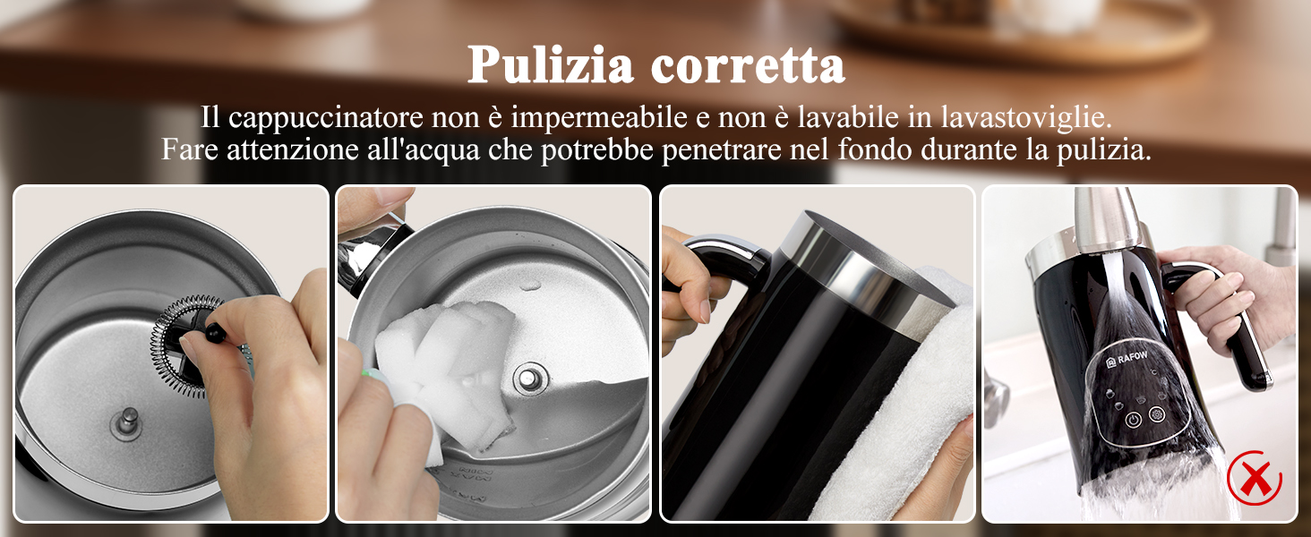 Електричний спінювач молока 5 в 1 з LED-дисплеєм, 350 мл - для капучино, лате, гарячого шоколаду