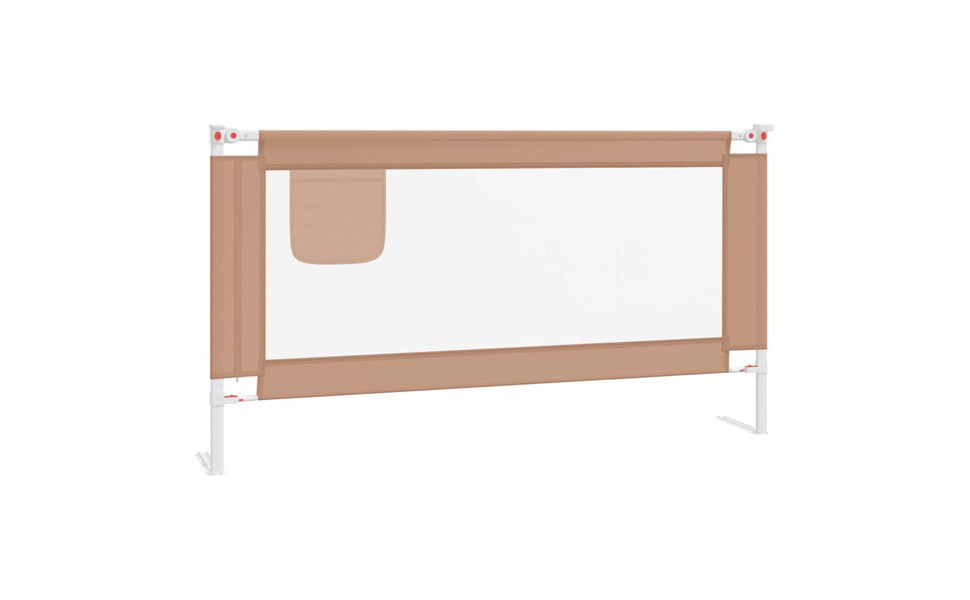 Бортик для ліжка дитячого vidaXL 200x25 см, бежевий (Taupe), тканинний захист від випадання для малюків та немовлят