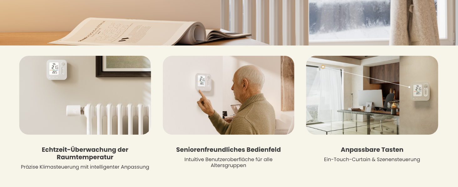 SwitchBot Розумний термостат на радіатор Bluetooth з керуванням через додаток, таймером, енергозбереженням, сумісний з Alexa, Apple HomeKit та Home Assistant (потрібен Hub) (Панель)