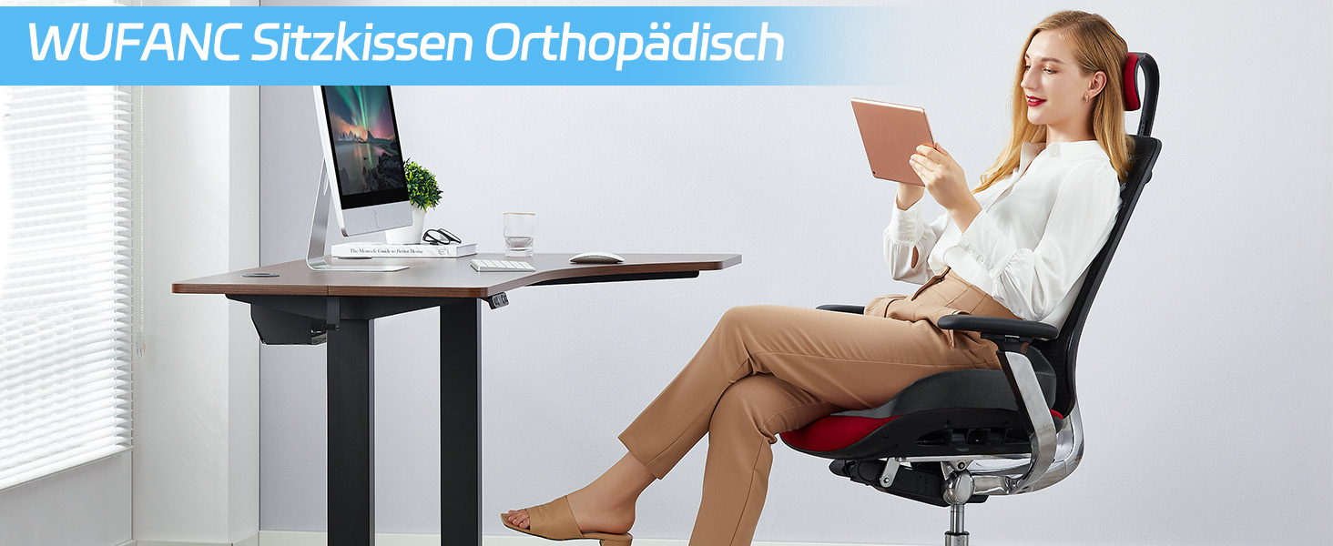 Ортопедична подушка для сидіння на офісне крісло: підтримка попереку, Memory Foam, для спини, чорна