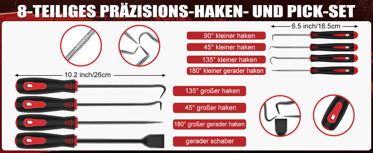 Набір інструментів Sundpey 379 предметів у кейсі з висувним ящиком, універсальний набір для дому та ремонту, червоний (132 предмети)