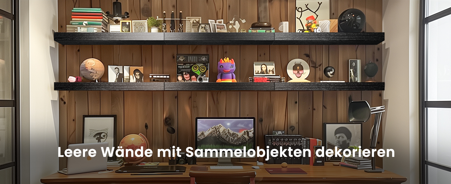 Полиця настінна Wandregal 40 см, набір 3 шт, біла плаваюча полиця, сучасний декор для спальні, кухні, офісу, вітальні (40x14x3 см)