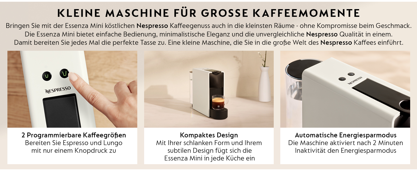 Кавомашина Nespresso Essenza Mini Krups чорна, 19 бар, капсульна, 0.6л, енергозбереження, XN1108