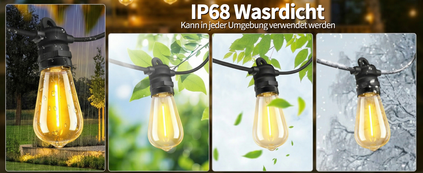 Гірлянда вулична LED Bowfar G40, 48 ламп, 10м, IP68, диммер, пульт, для саду, тераси, вечірки