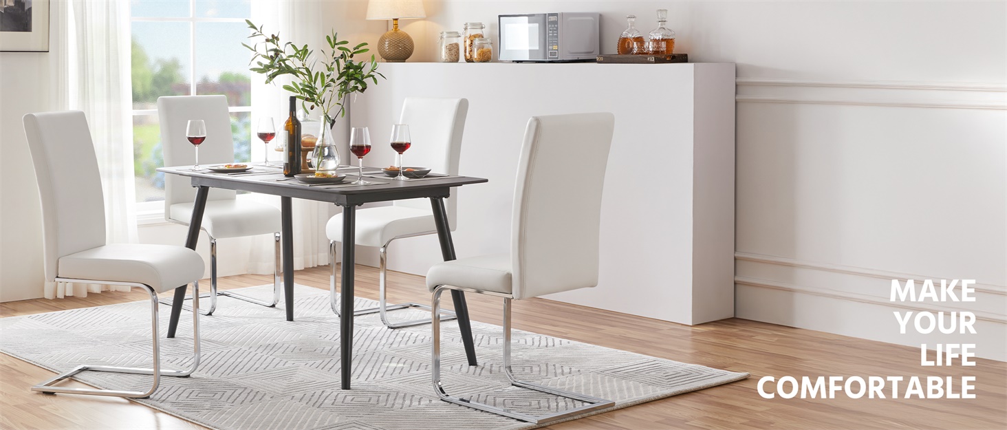 Набір обідніх стільців Yaheetech (4 шт.) з підлокітниками, штучна шкіра, коричневий