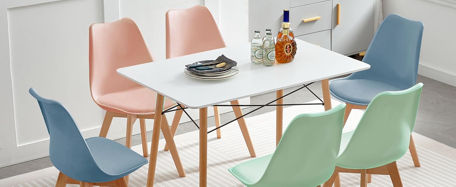 Набір з 4-х стільців EGGREE для їдальні в скандинавському стилі, зелений колір, масивна букова нога, сертифікований SGS