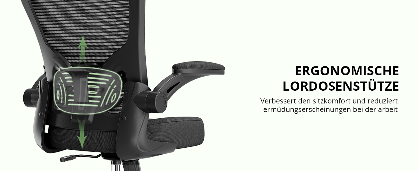 Офісний стілець Synorla ергономічний з підтримкою спини, 150 кг, чорний з підголівником