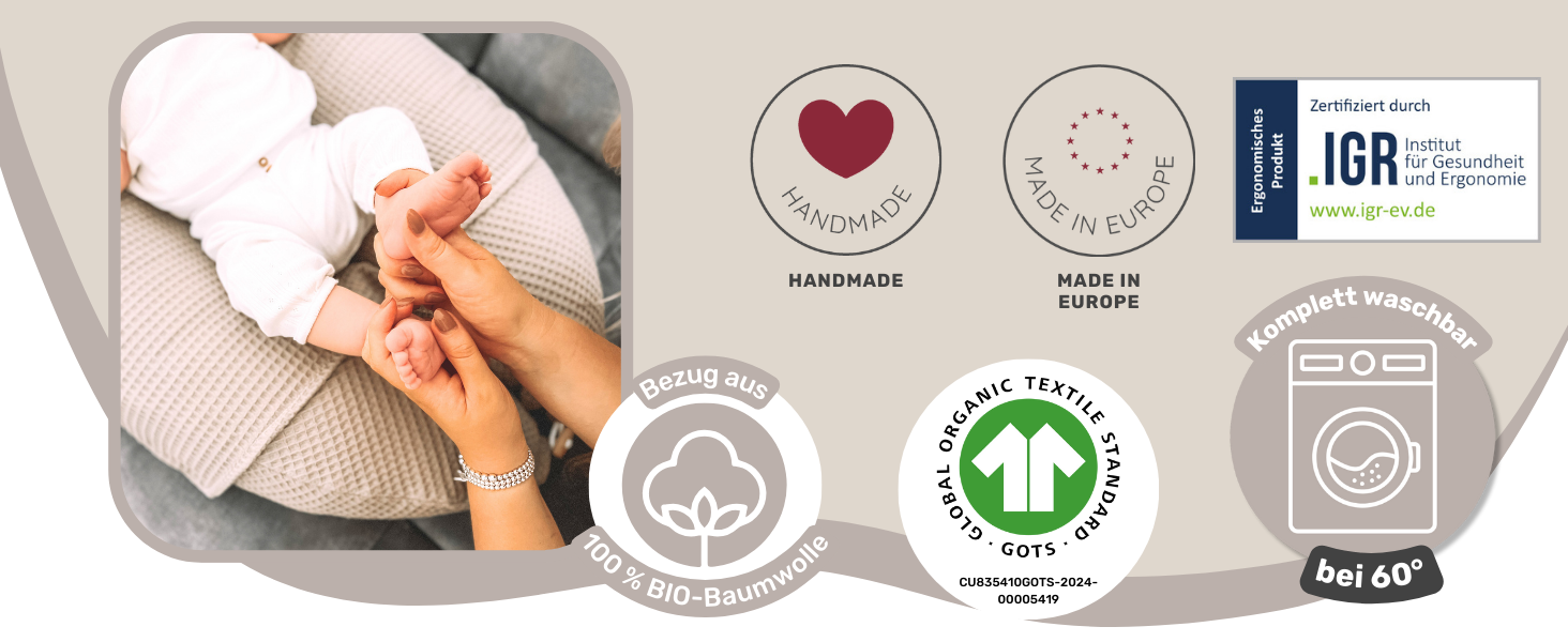 Підкова HOBEA-Germany XXL для вагітних, немовлят та дорослих (190x76 см) з органічної бавовни (принт 'Леопард')