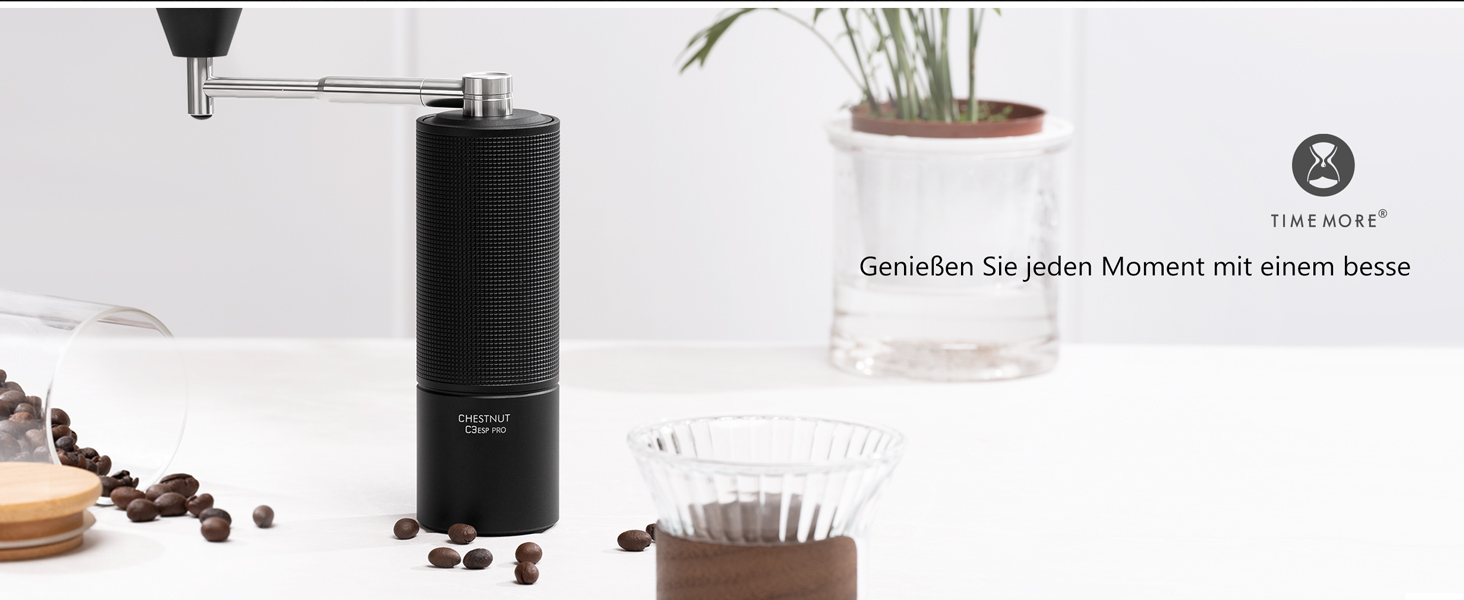 Ручна кавомолка TIMEMORE Chestnut C3 ESP PRO, чорна - для еспресо та френч-прес