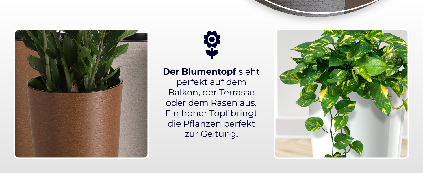 Набір горщиків KADAX (3 шт.) з дерев'яною стружкою, елегантні кашпо з винімною вставкою, захист для квітів (кремовий, 3 шт. - 19,25,30 см)