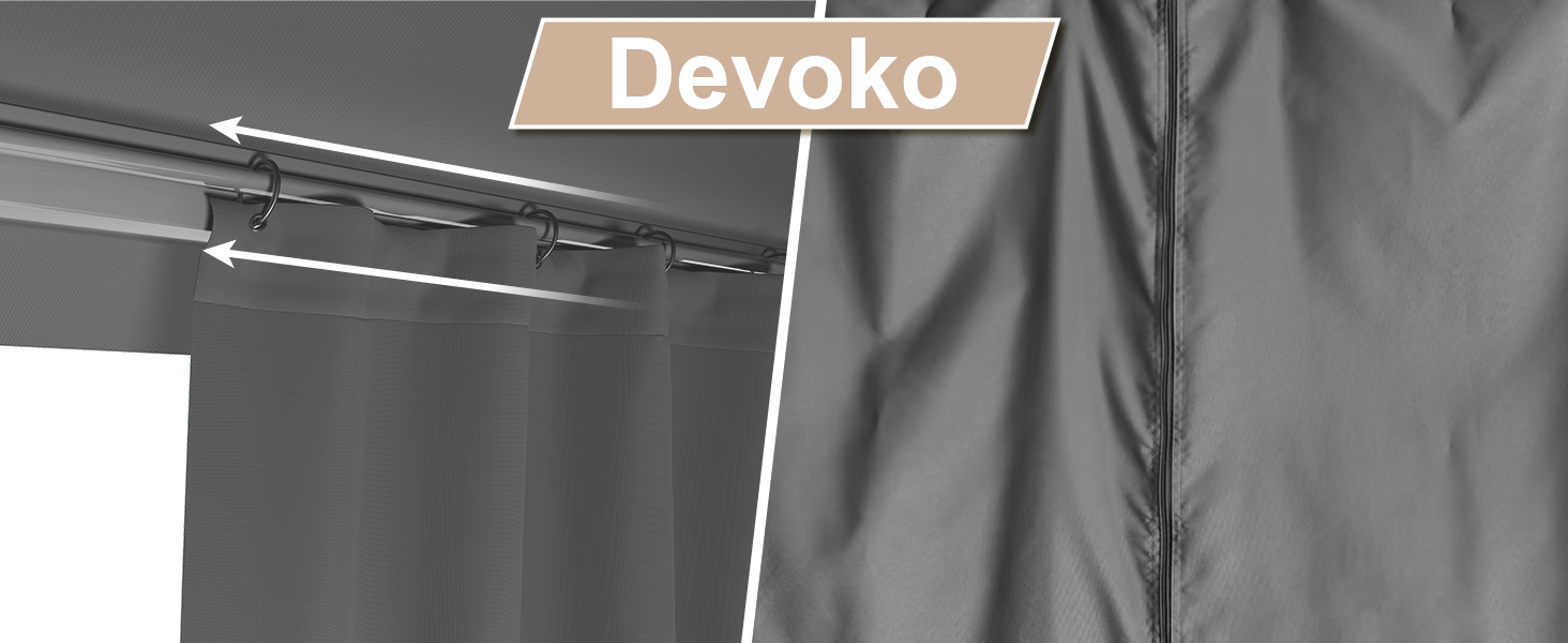 Алюмінієвий садовий павільйон Devoko Pavillon 3x4 м² Сірий, водонепроникний, UV50+, для вечірок та відпочинку