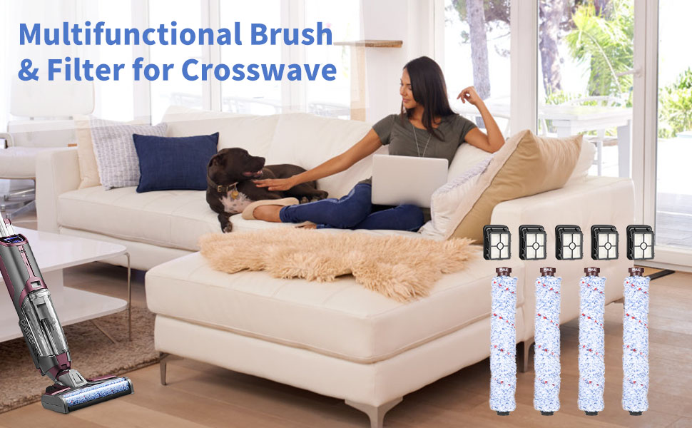 Аксесуари для щіток Bissell Crosswave 3-в-1.4 та 5 змінних фільтрів, сумісні з пилососами Bissell Vacuum Crosswav серії 1785 і 2306, аксесуарами для пилососа Bissell 17132 Crosswave