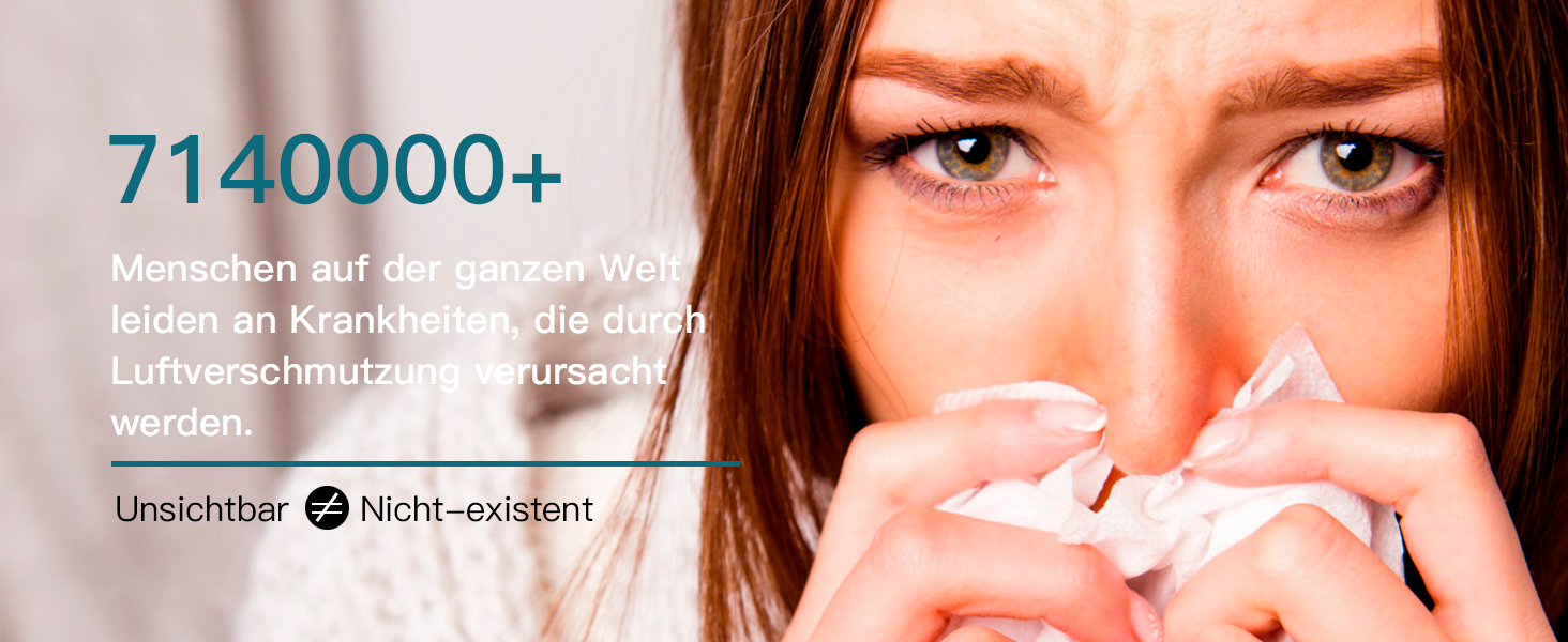 Повітряний очисник AIRTOK з ароматерапією, фільтр HEPA H13, 4-ступенева фільтрація, для алергіків, 3 швидкості