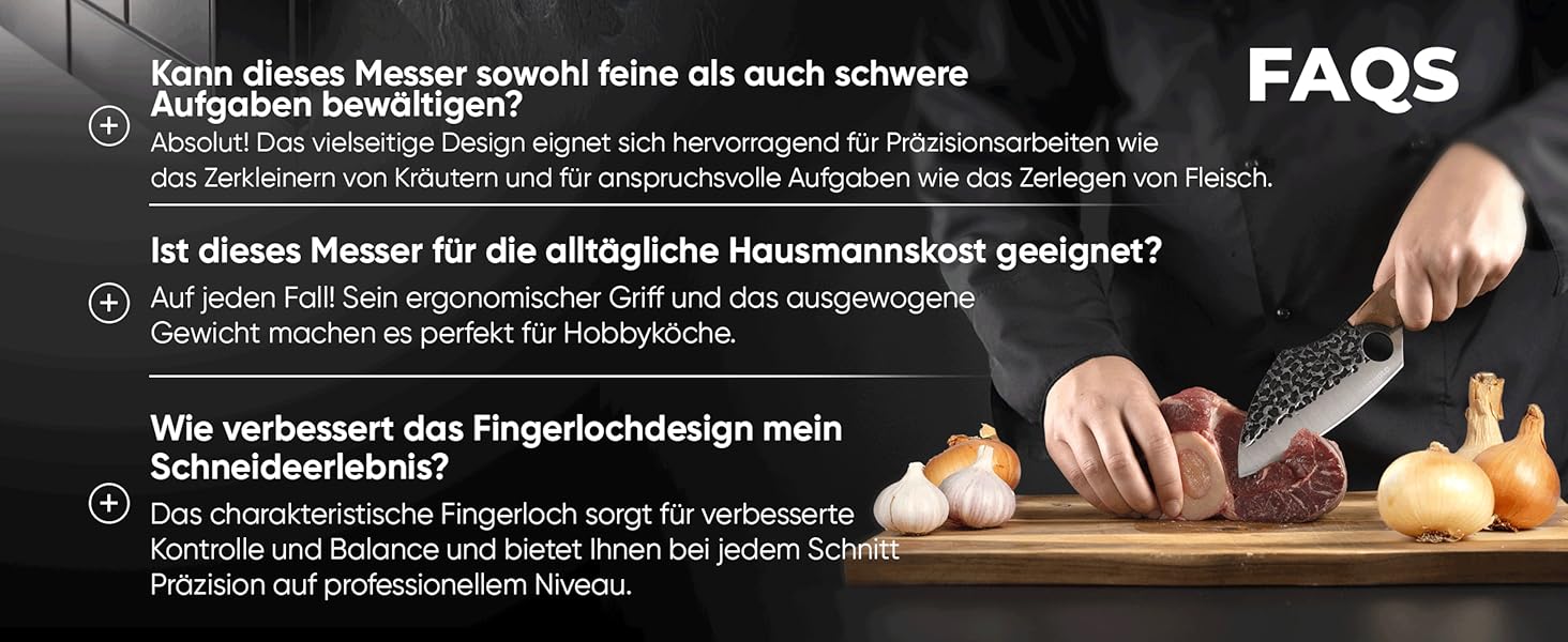 Японський ніж кухарський Matsato Damast з отвором для пальця, з дамаської сталі, універсальний для м'яса, овочів та риби, гострий та довговічний