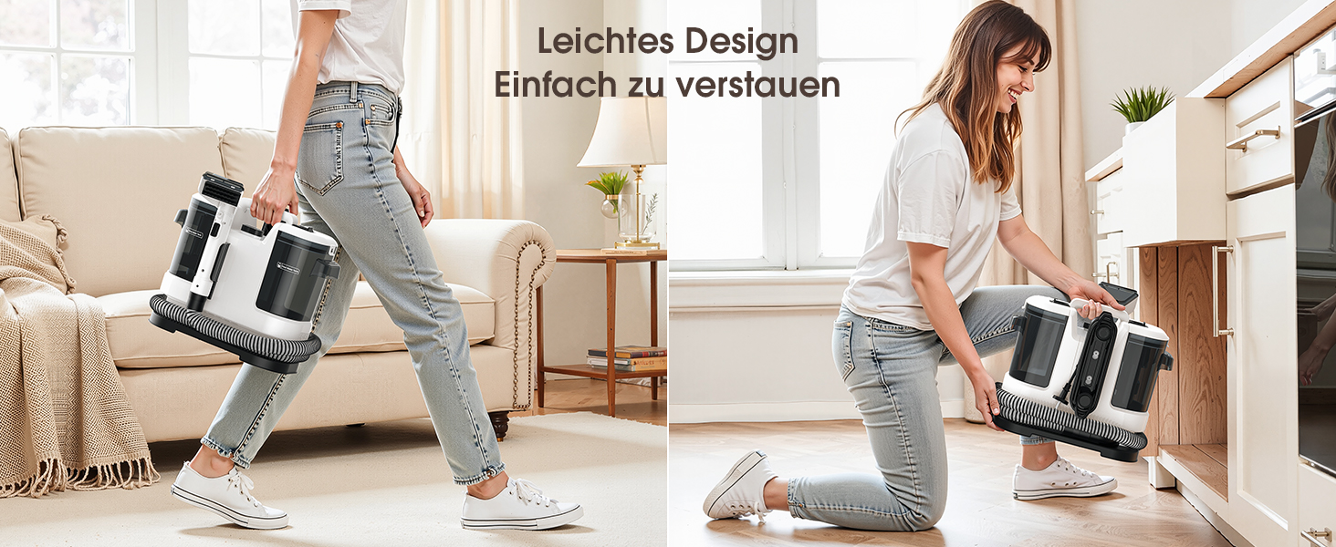 Наклепник для килимів та меблів 450W з потужністю всмоктування 13500Pa, білий. Ідеально для килимів, диванів, меблів, сходи, автомобіля та виведення плям. Великий бак та довгий кабель.