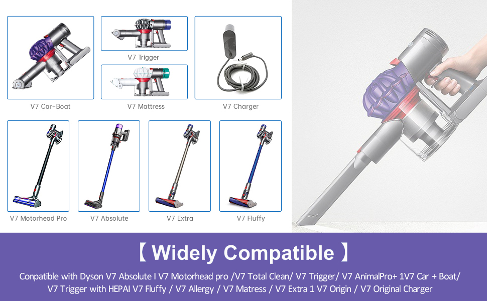 Змінна батарея V7 6000 мАг для моделей Dyson V7 Animal, Absolute, Motorhead Pro, Пухнастий, Матрац