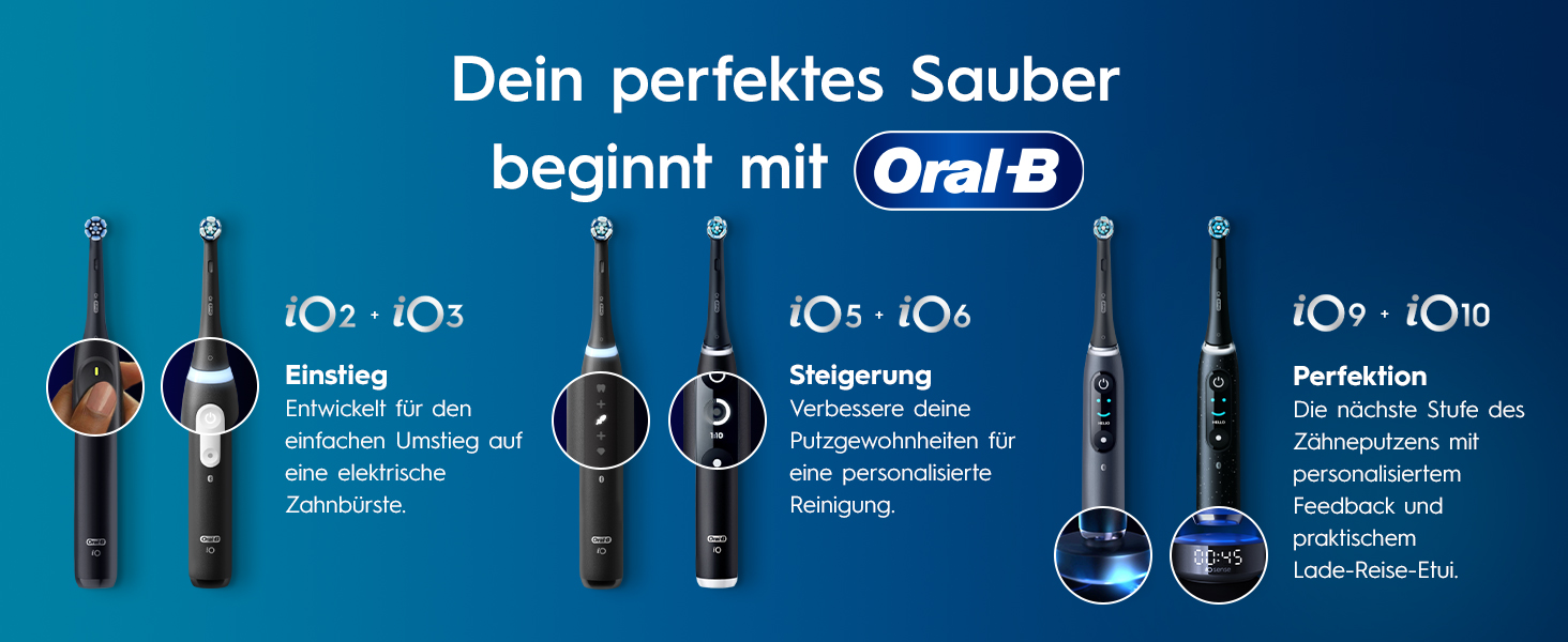 Електрична зубна щітка Oral-B iO Series 2, чорна (набір: 2 щітки Night Black та Calm Pink, 3 насадки, футляр)