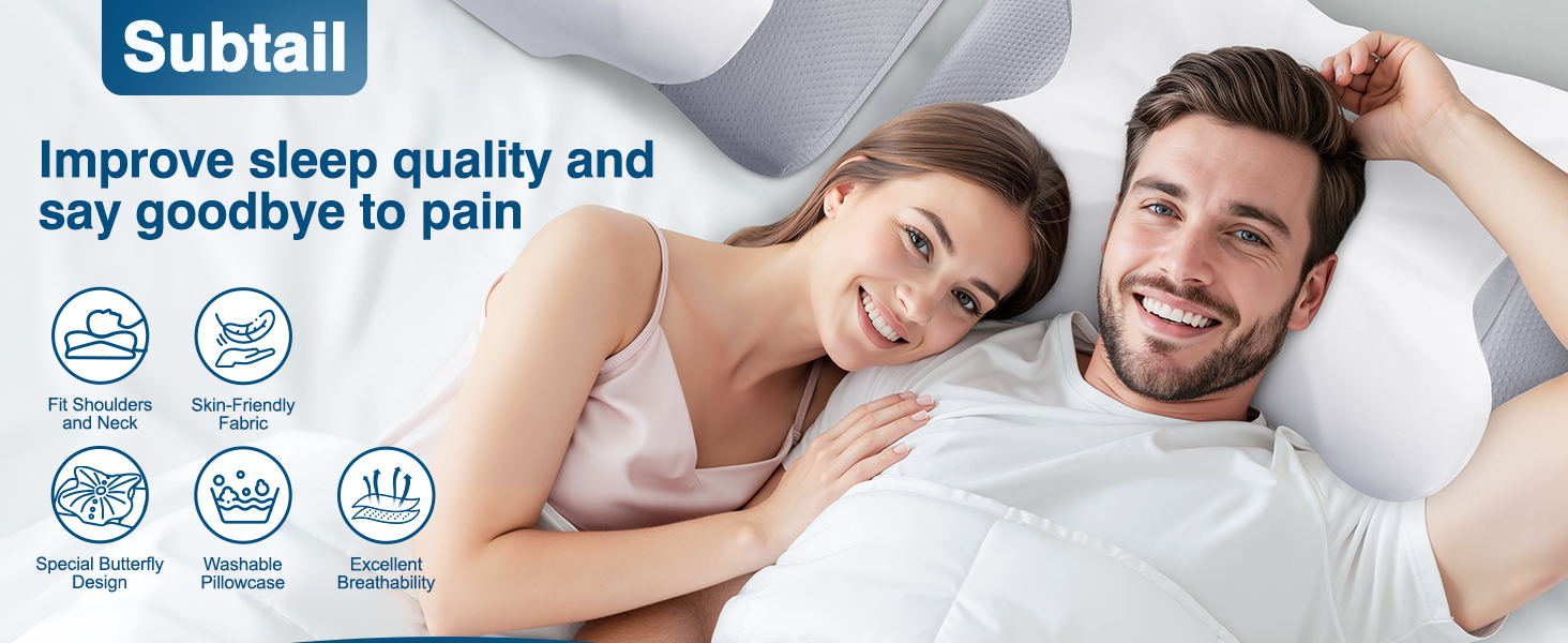 Ортопедична подушка для шиї з піни Memory Foam біла - для сну та зняття болю у шиї та спині