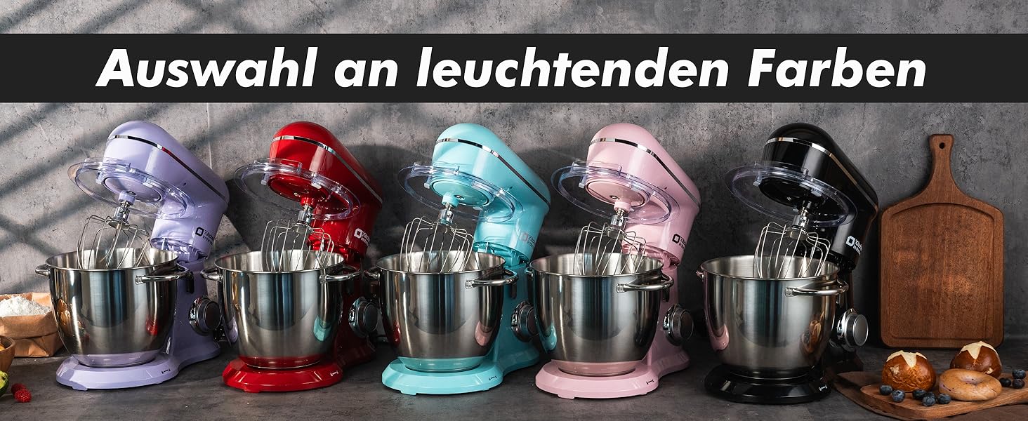 Кухонний комбайн Kitchen in the Box: 6 л, чорний, 10 швидкостей, з місткою чашею 6 л, набором насадок (міксер, гак для тіста, вінчик)