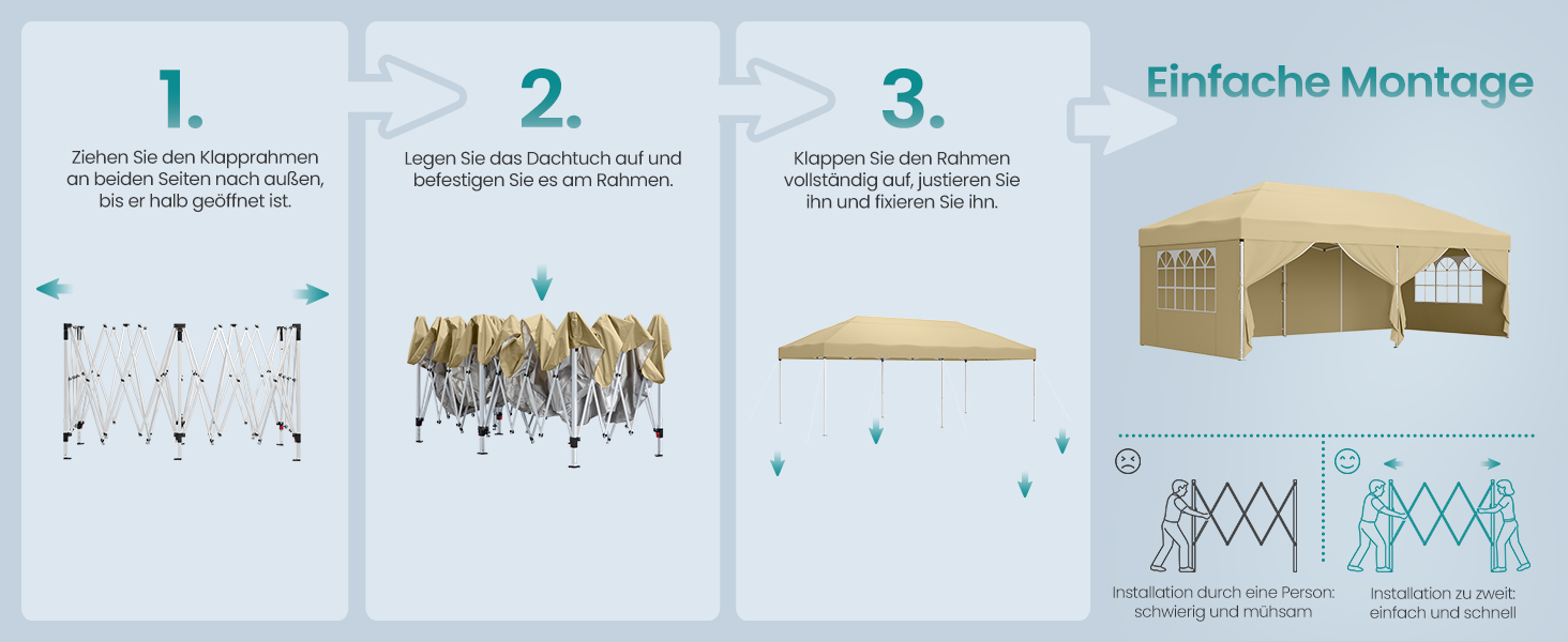 Павільйон SONGMICS 3x3 м, розкладний, для саду, відпочинку, вечірок, захист від сонця та дощу, портативний, бежевий