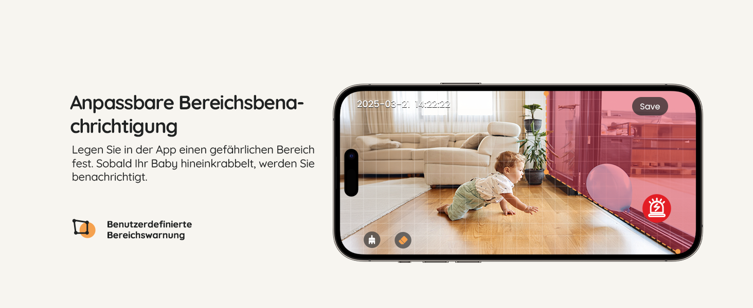 Відеоняня BOIFUN з камерою Wi-Fi 4MP, моніторинг через додаток, виявлення положення дитини, нічник, нічна зйомка, датчик руху/плачу/звуку, автотрекінг, сповіщення про вихід за межі зони