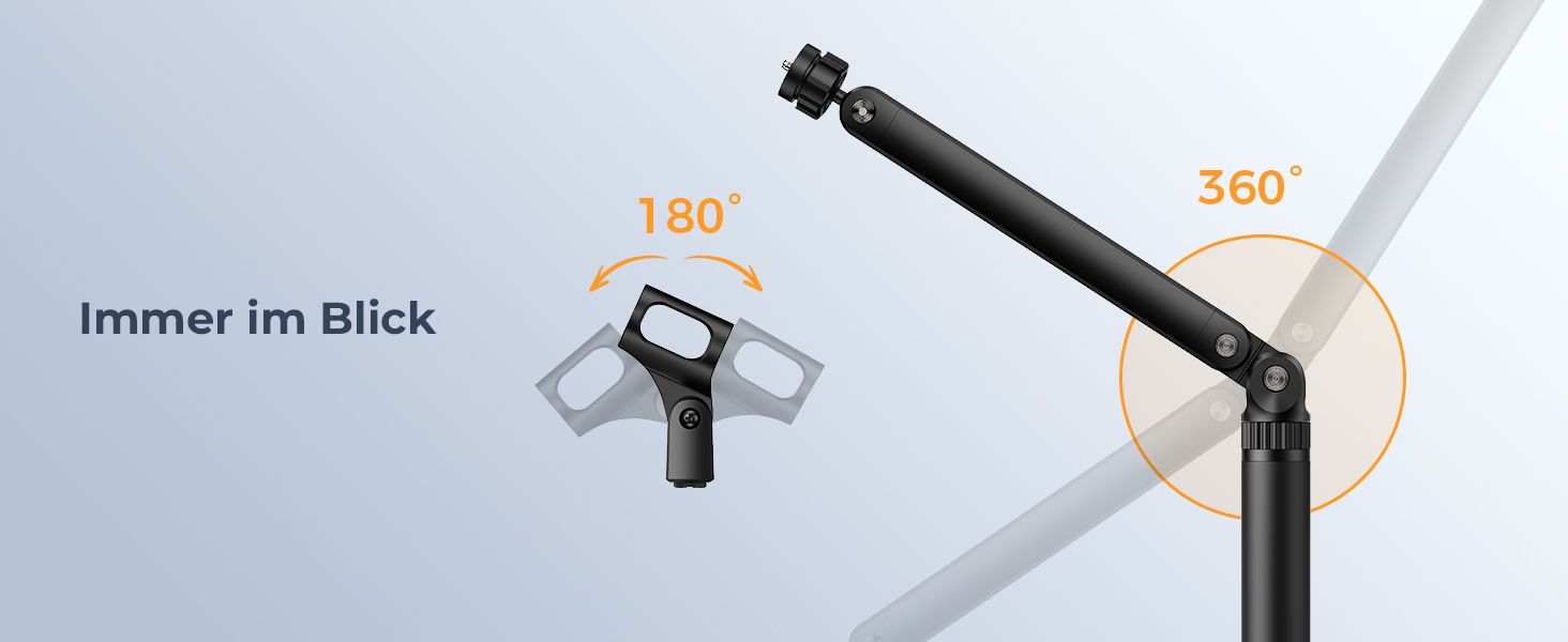 Тримач для мікрофона на стіл, регульований кронштейн 1/4-3/8-5/8 дюйми для Blue Yeti, Fifine, HyperX, мікрофонів/веб-камер/DSLR камер для студії, подкастів, стрімінгу (7-50 см)