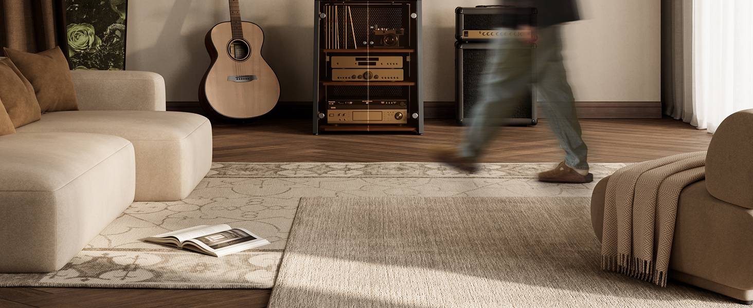 FITUEYES HiFi стійка з скляними дверцятами, стіл для програвача з захисним оснащенням, регульовані полиці для програвача та стереосистем, 66x65x81 см