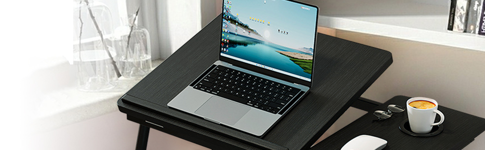 Складаний столик для ноутбука: портативний столик для ліжка та дивану з підстаканником