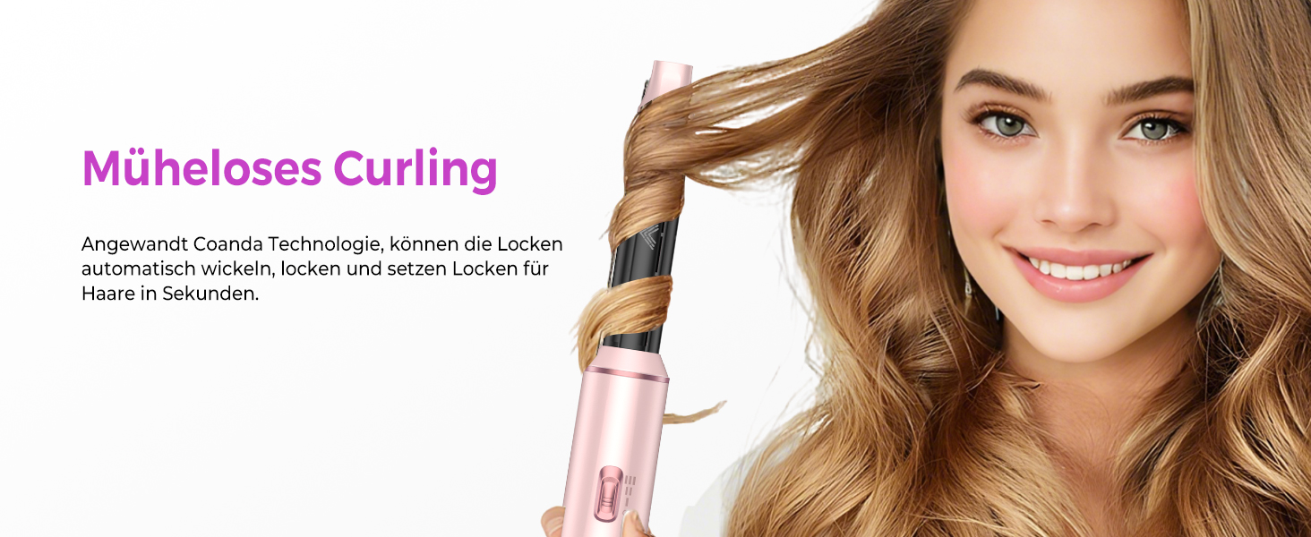 Airstyler 5 в 1: Фен-щітка для волосся з насадкою для локонів, чорно-золотий (5 в 1: Рожевий) - професійний стайлер для укладання