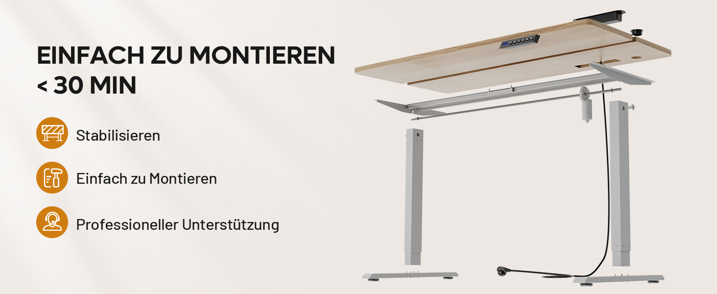 Регульований стіл з підняттям, USB-зарядкою та розеткою, 100 x 60 см. Електричний стіл, регульований комп'ютерний стіл з пам'яттю 3-х функцій, білий (горіх, 100 x 60 см)