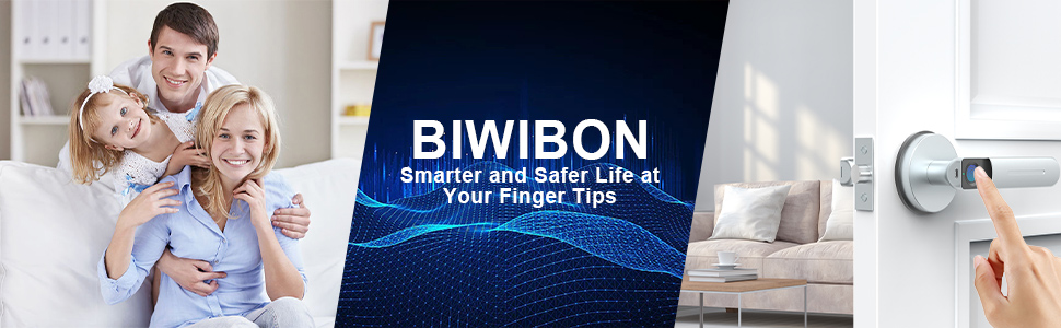 Дверний замок BIWIBON Smart з відбитком пальця з керуванням APP для дому та офісу (сріблястий)